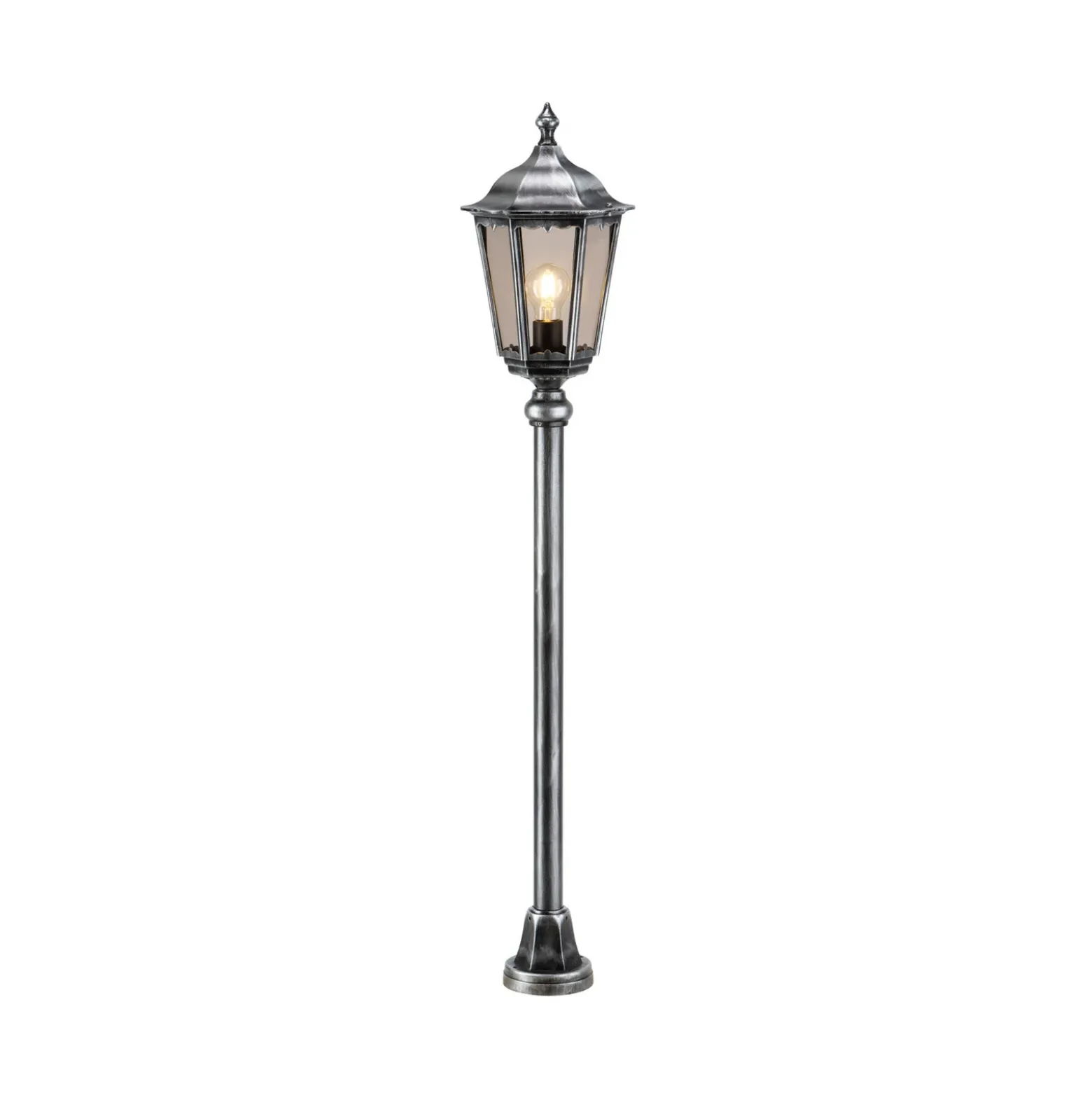 Bolardo luminoso 1113 aluminio fundido negro-plata