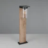 Bolardo luminoso ARDILA, aspecto de madera, altura 65 cm, metal/vidrio, IP44