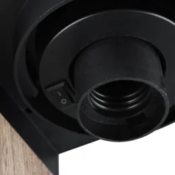 Bolardo luminoso ARDILA, aspecto de madera, altura 65 cm, metal/vidrio, IP44