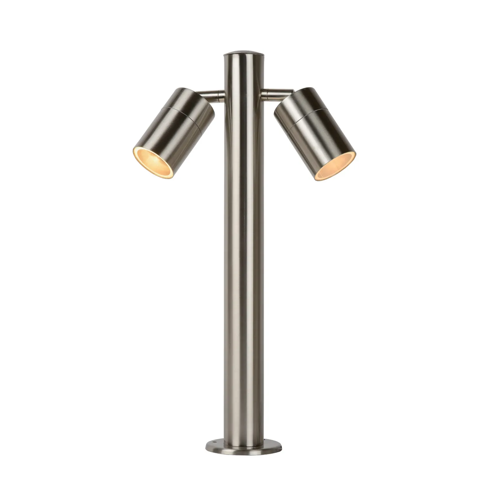 Bolardo luminoso ARNE, color cromo, con 2 luces. Altura: 50 cm. IP44. GU10-LED