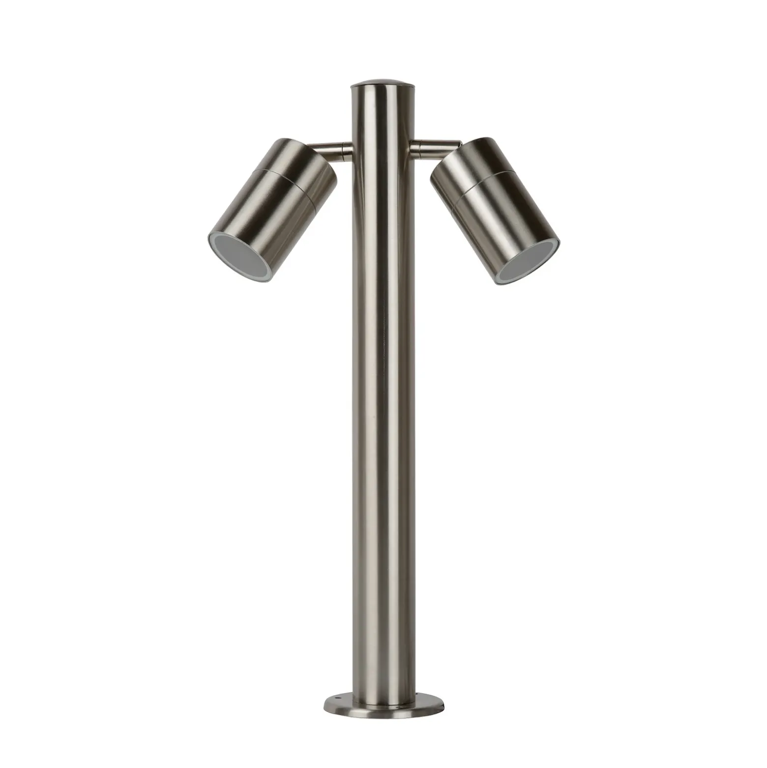 Bolardo luminoso ARNE, color cromo, con 2 luces. Altura: 50 cm. IP44. GU10-LED