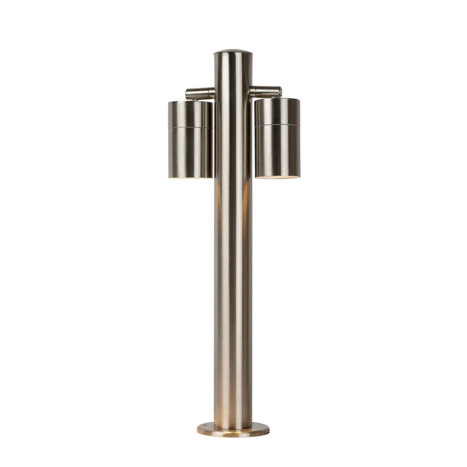 Bolardo luminoso ARNE, color cromo, con 2 luces. Altura: 50 cm. IP44. GU10-LED