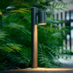 Bolardo luminoso ARNE, negro, 1 luz, altura 50 cm, IP44, LED GU10