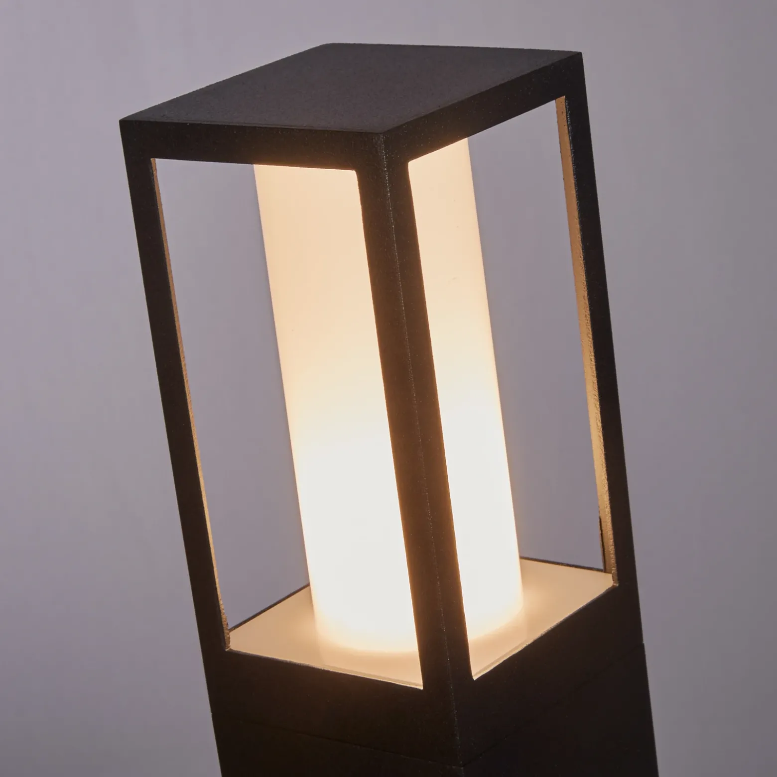 Bolardo luminoso Avenue, negro, altura 73 cm, metal
