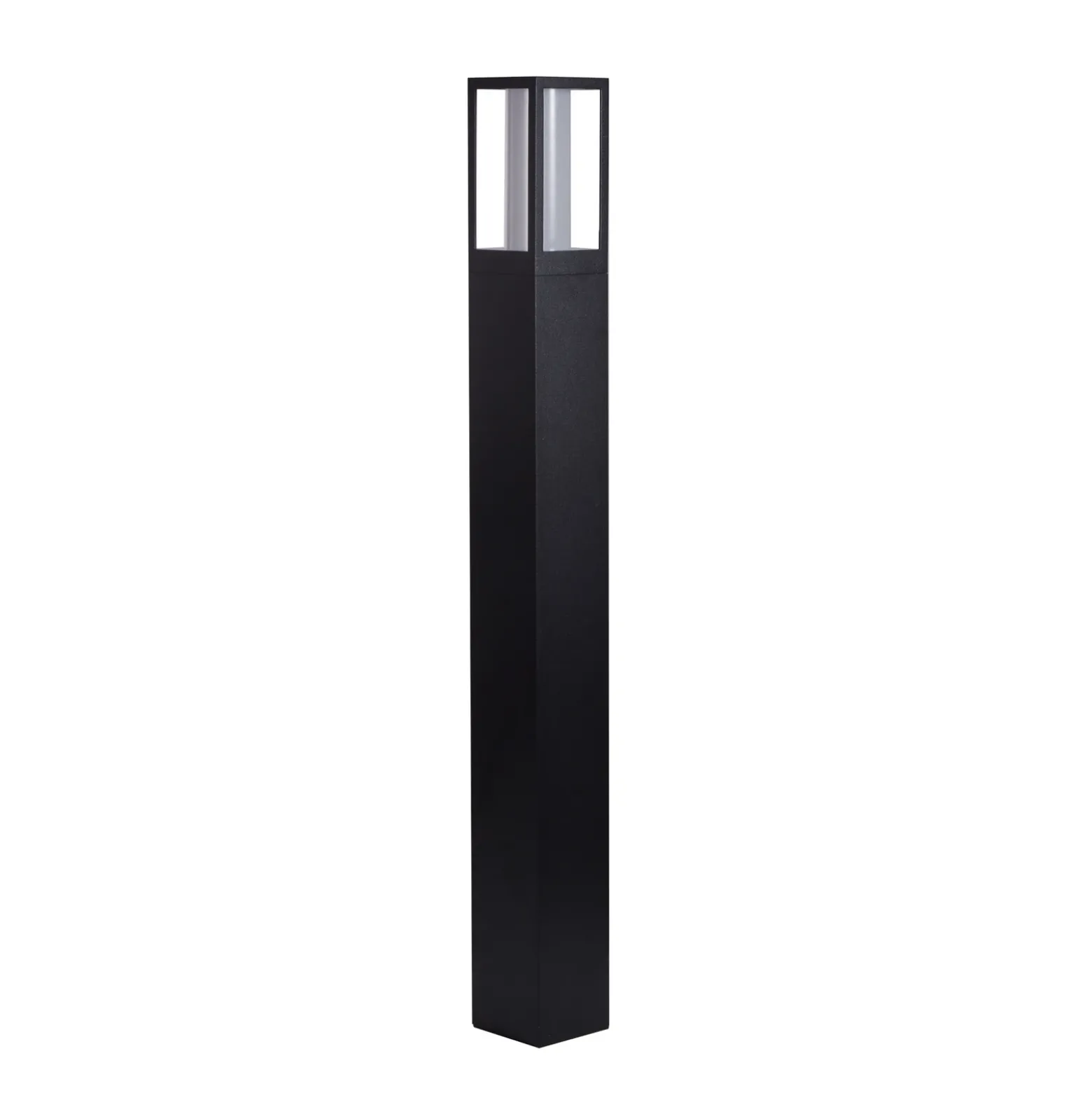 Bolardo luminoso Avenue, negro, altura 73 cm, metal