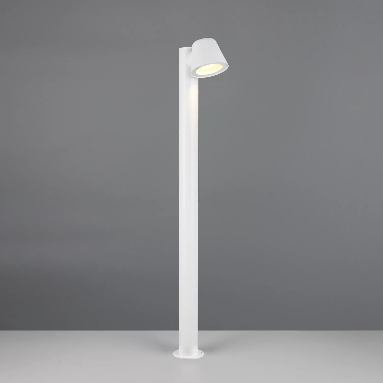 Bolardo luminoso «Beni», blanco mate, altura 100 cm, metal