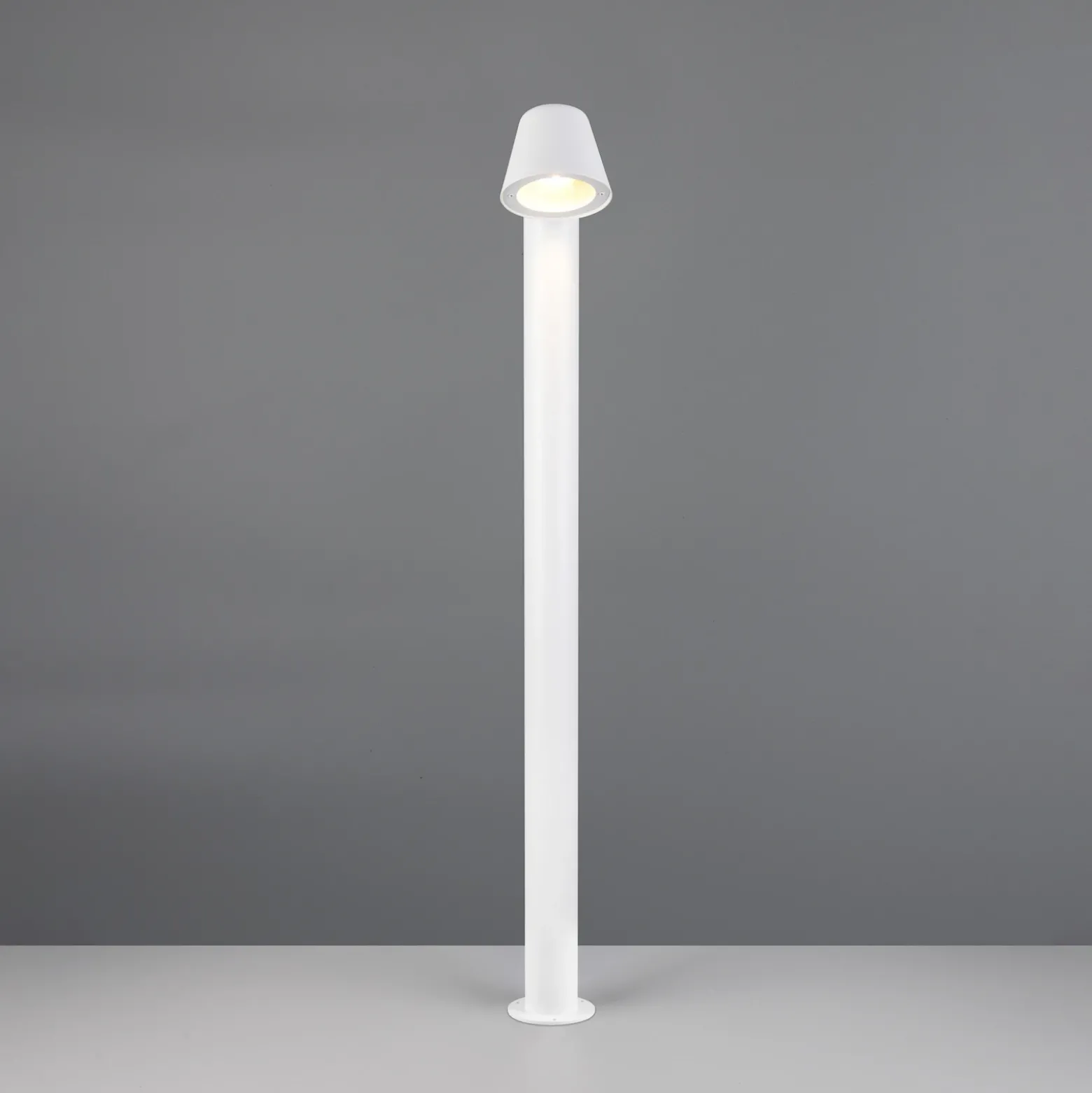 Bolardo luminoso «Beni», blanco mate, altura 100 cm, metal