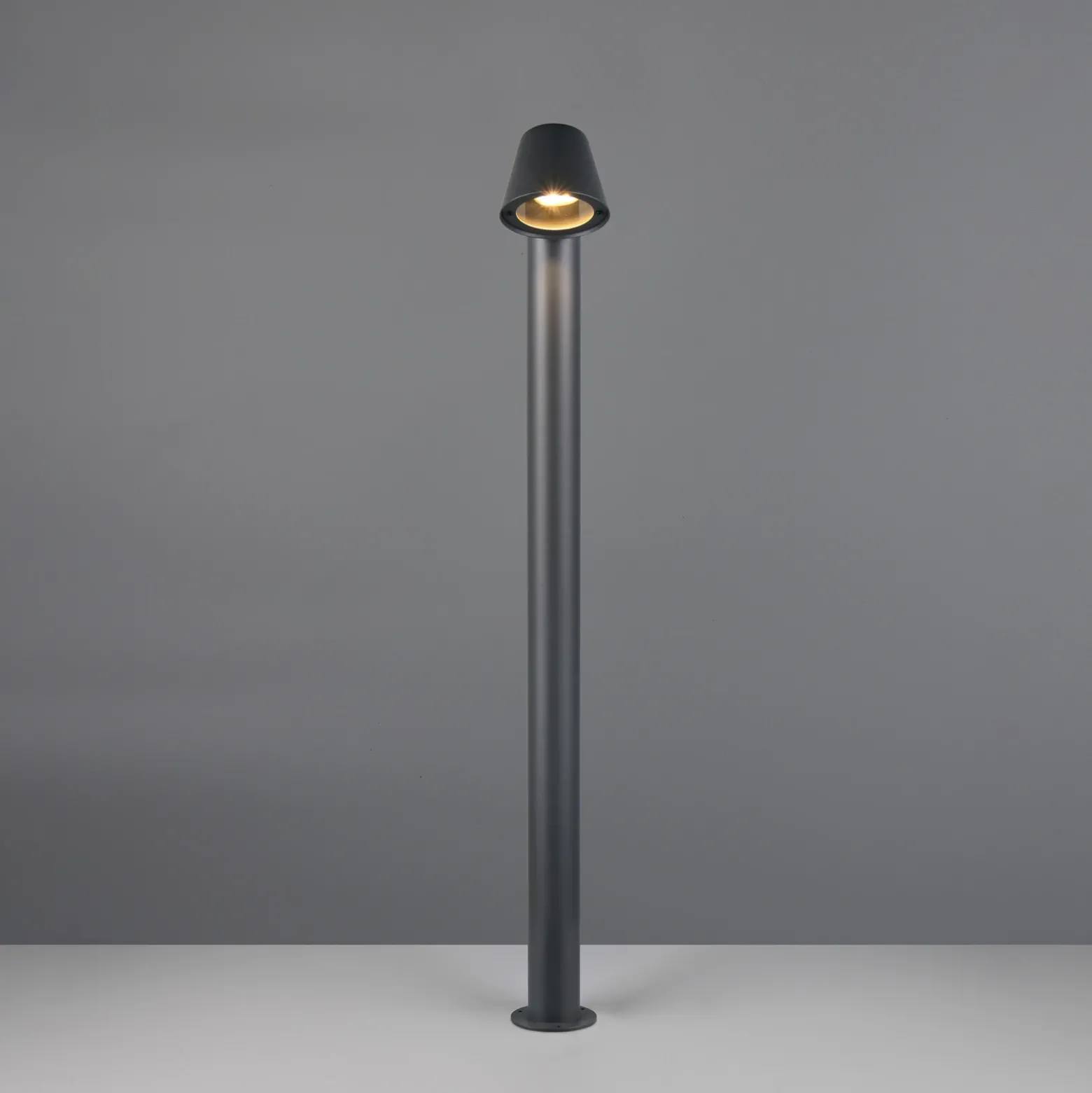 Bolardo luminoso Beni, negro mate, altura 100 cm, metal