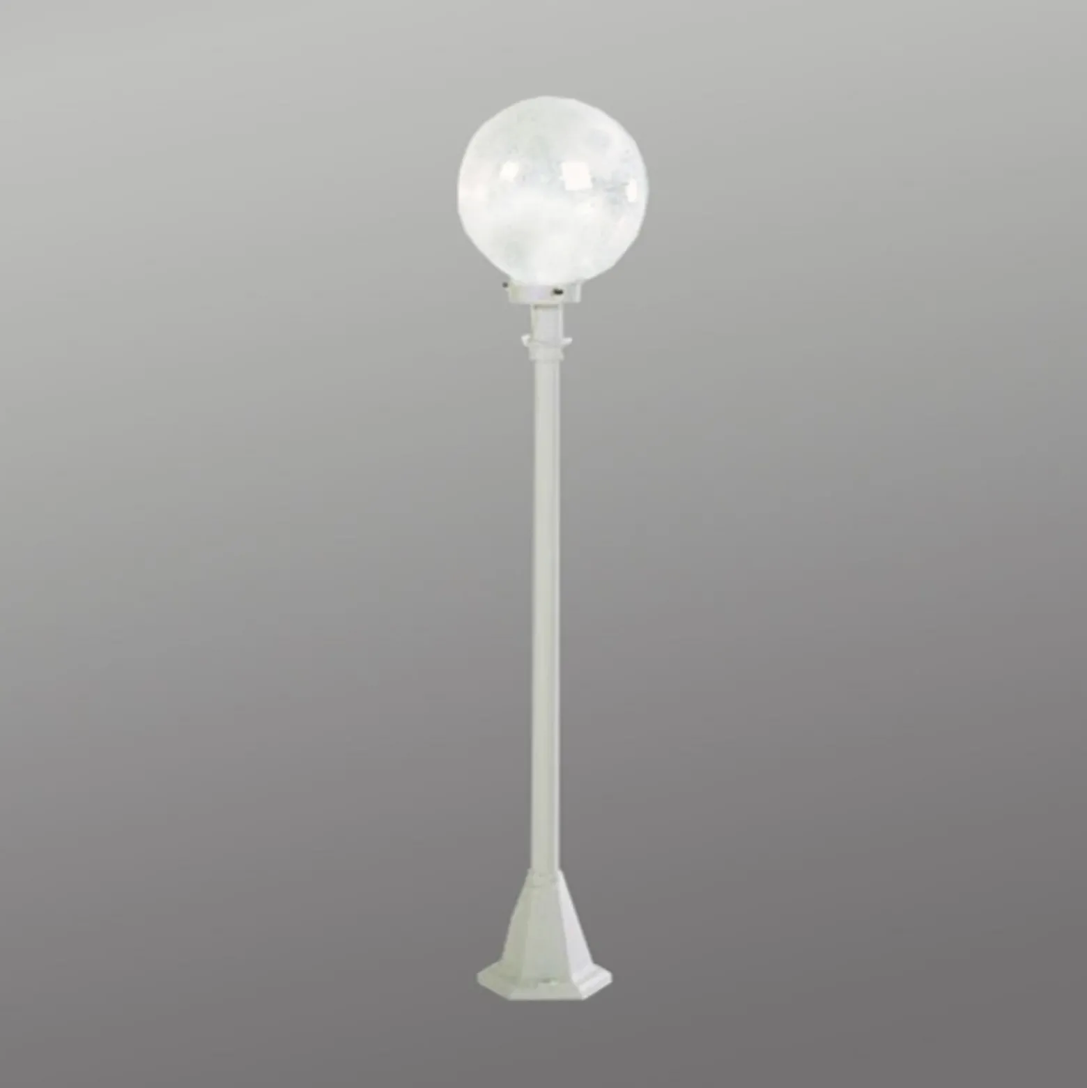 Bolardo luminoso blanco, con vidrio burbuja