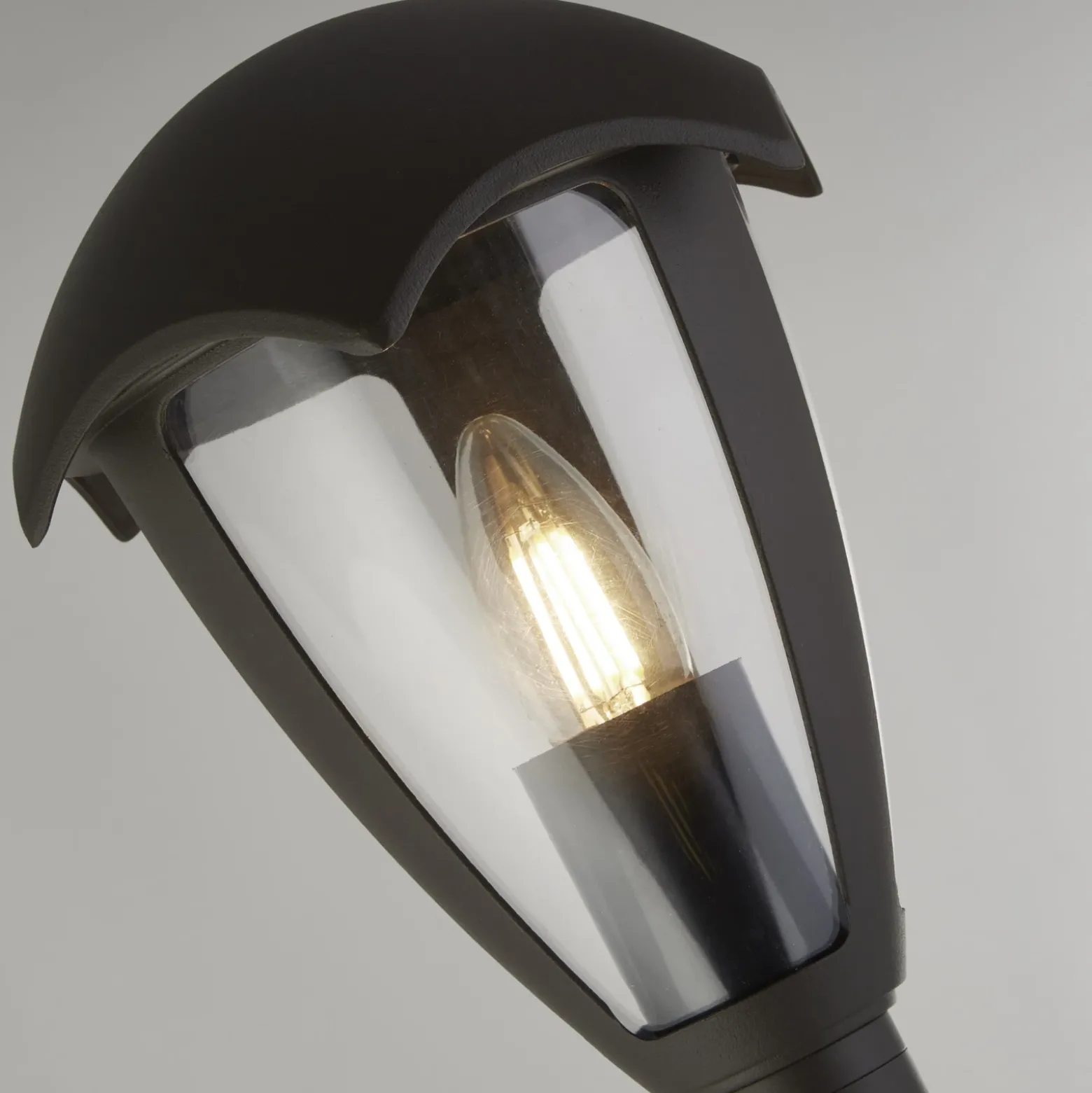 Bolardo luminoso Bluebell, IP44, negro, altura 97 cm, metal