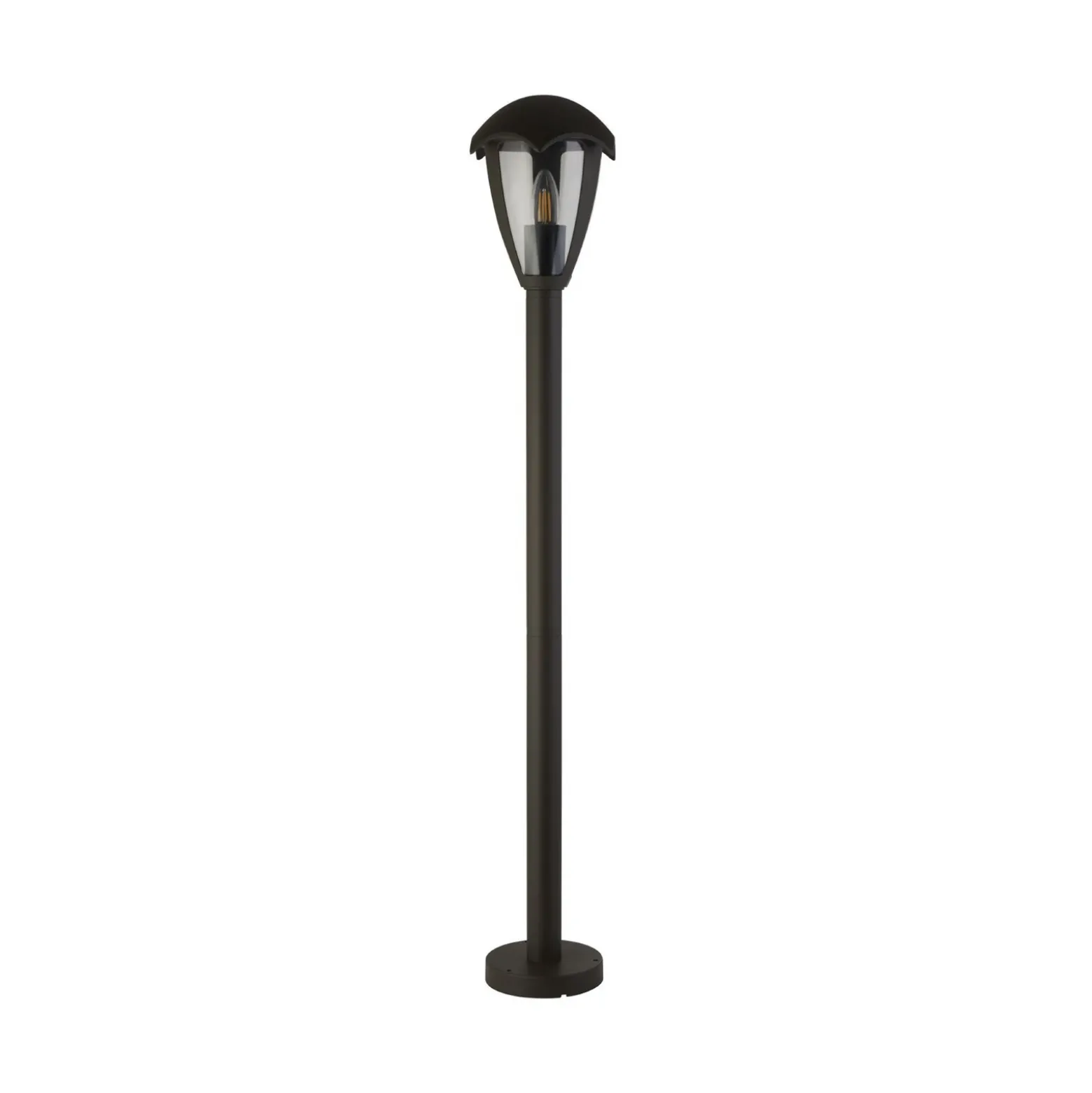 Bolardo luminoso Bluebell, IP44, negro, altura 97 cm, metal