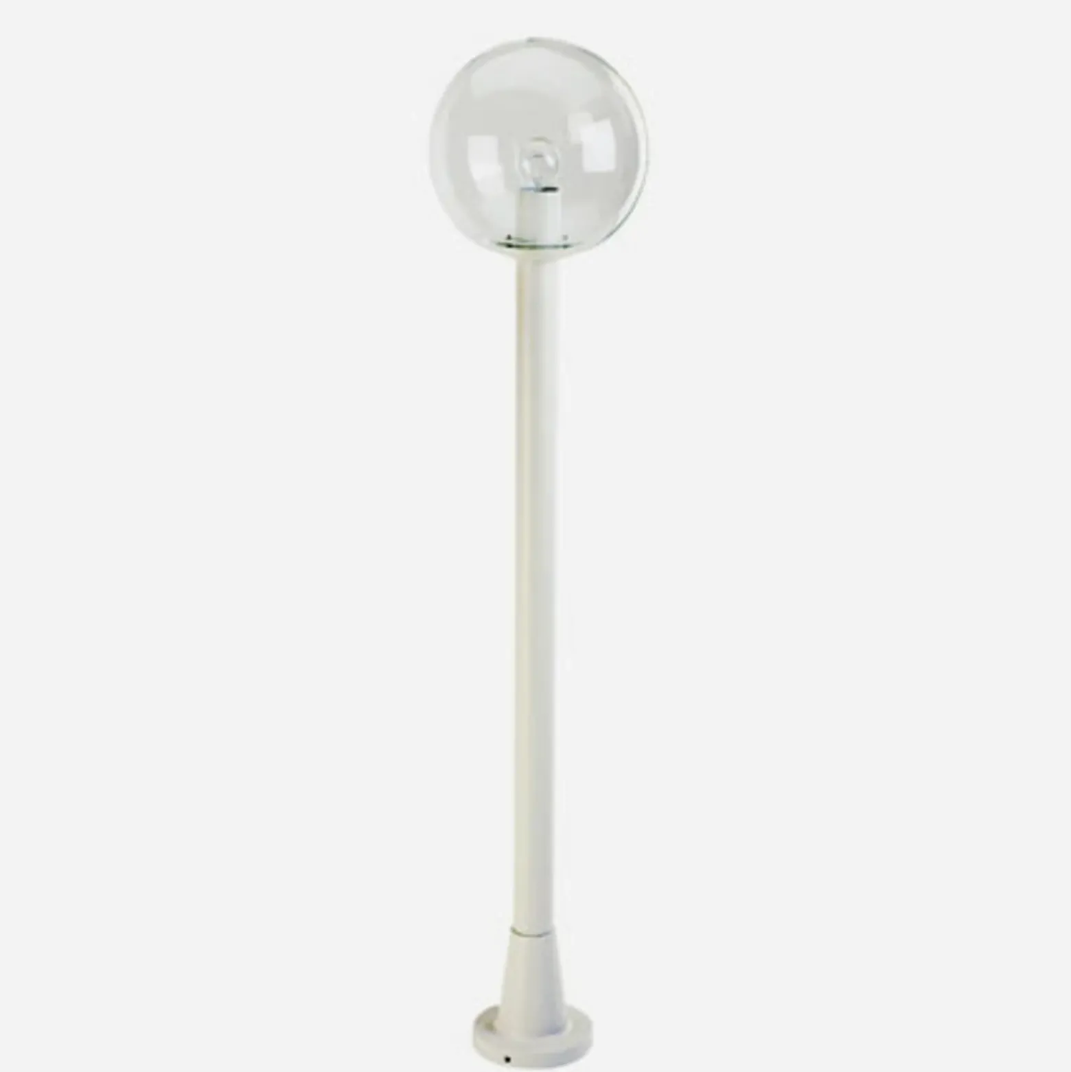Bolardo luminoso, bola vidrio transparente, blanco