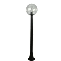 Bolardo luminoso, bola vidrio transparente, negro
