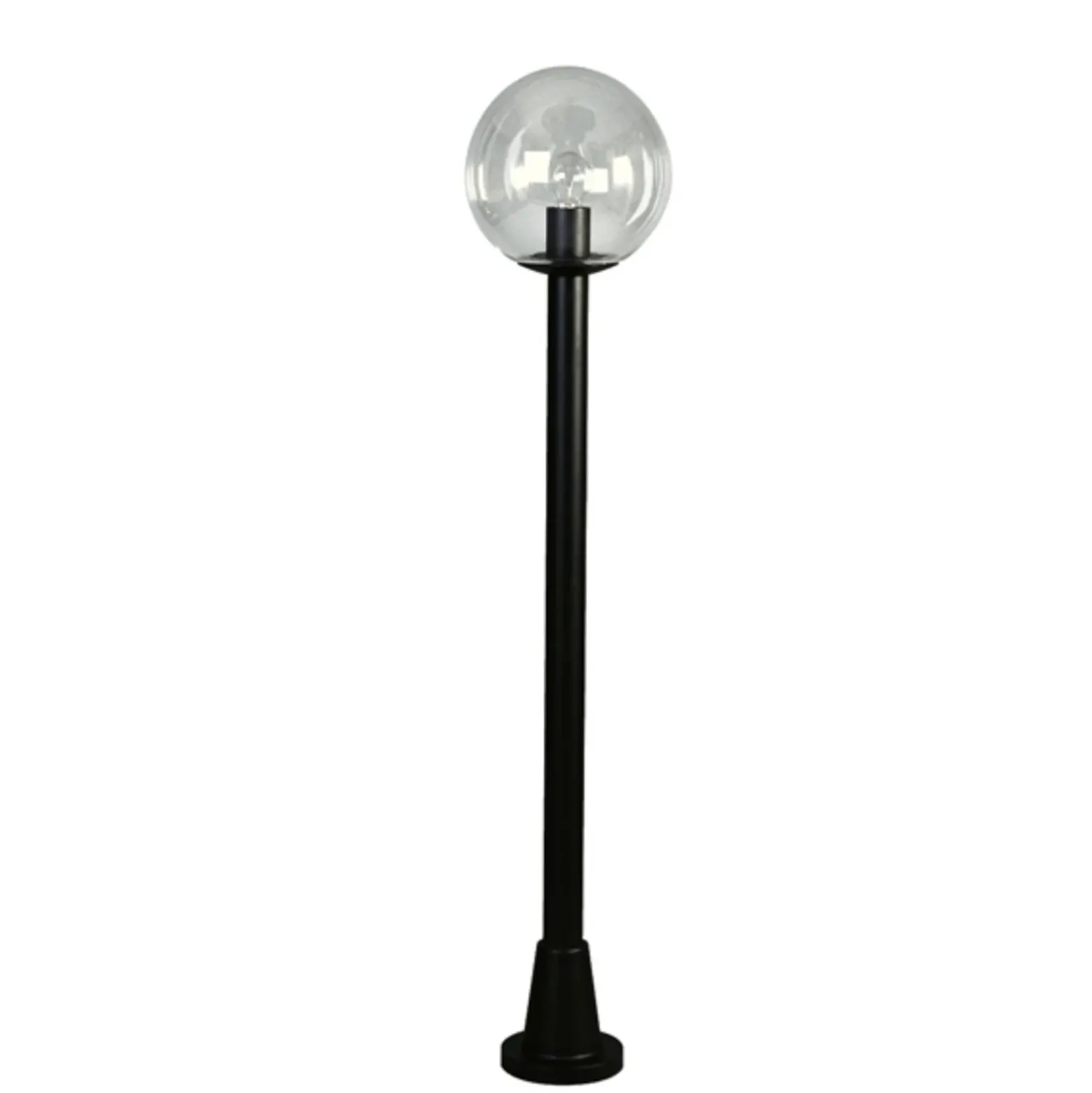Bolardo luminoso, bola vidrio transparente, negro