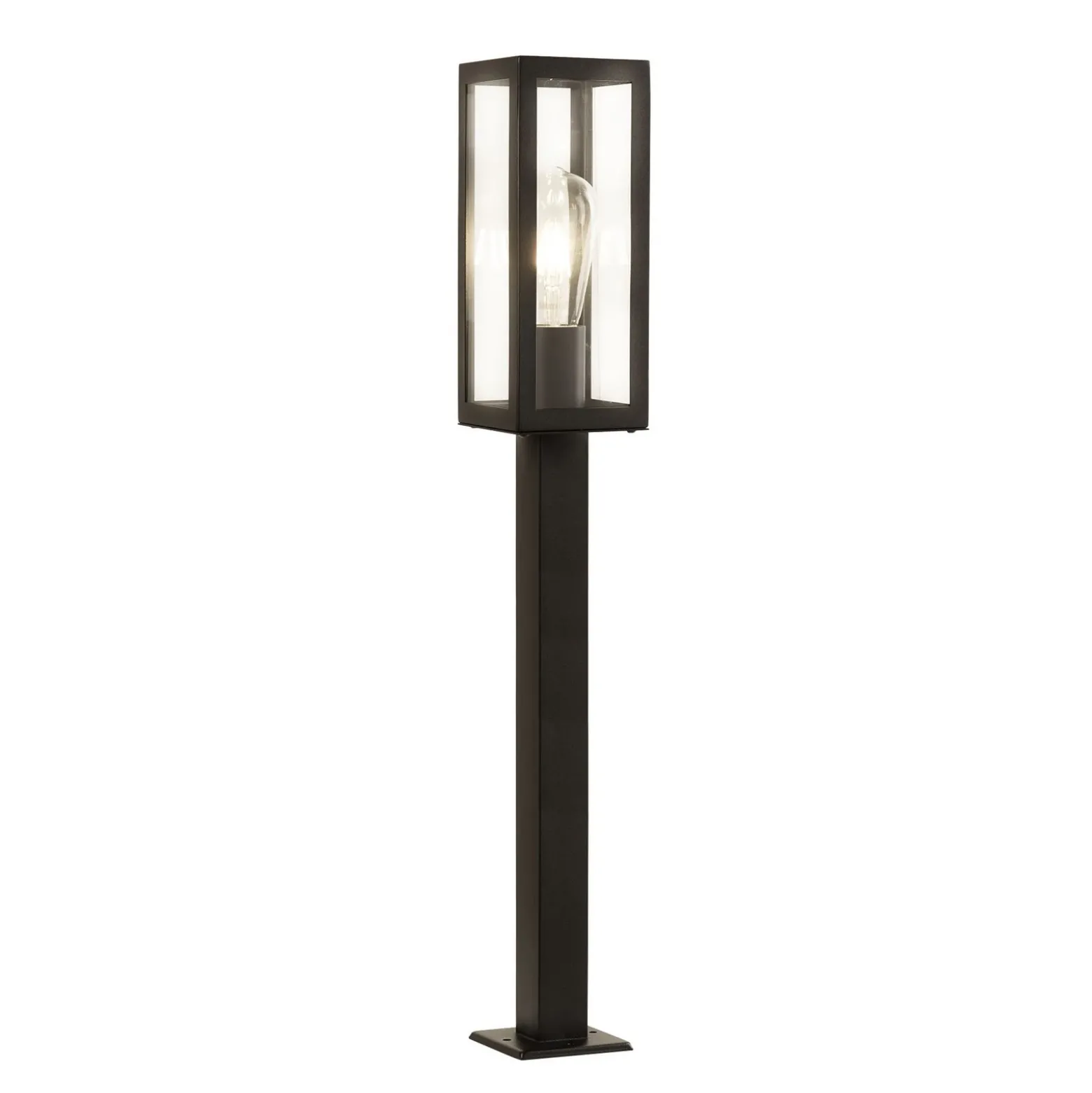 Bolardo luminoso Box de acero inoxidable, negro