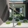 Bolardo luminoso Box II, 90 cm de altura, plateado/claro, cristal, IP44