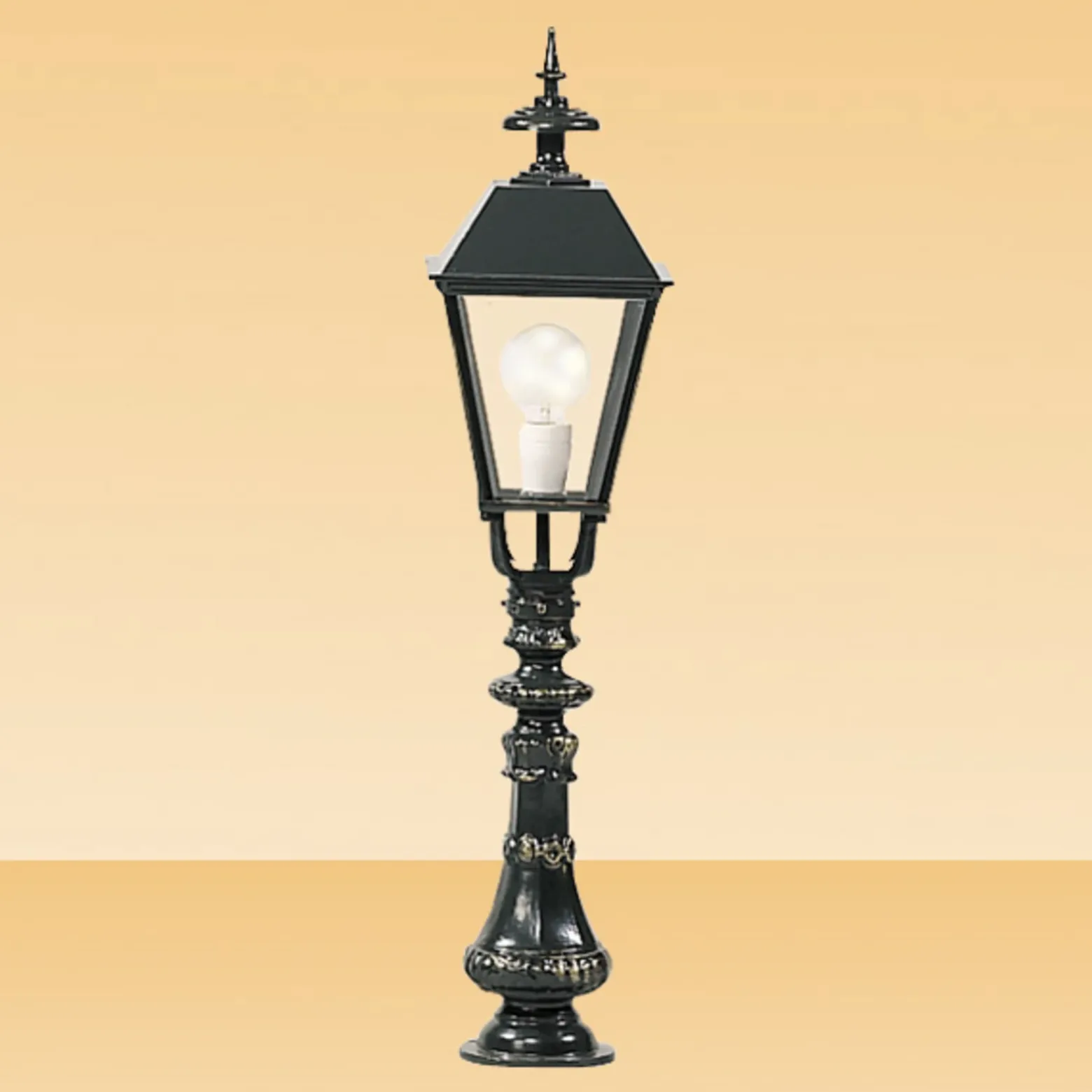 Bolardo luminoso Brighton, negro, altura 95 cm, metal, IP44