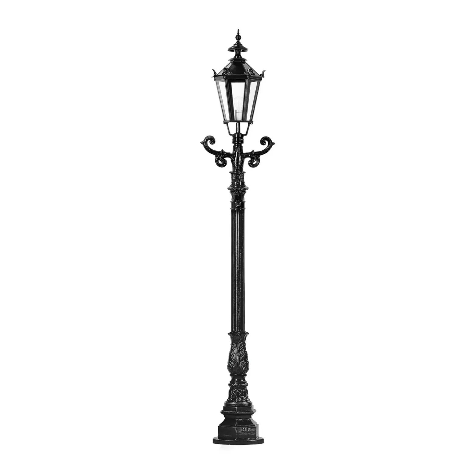 Bolardo luminoso Brighton, negro, altura 95 cm, metal, IP44