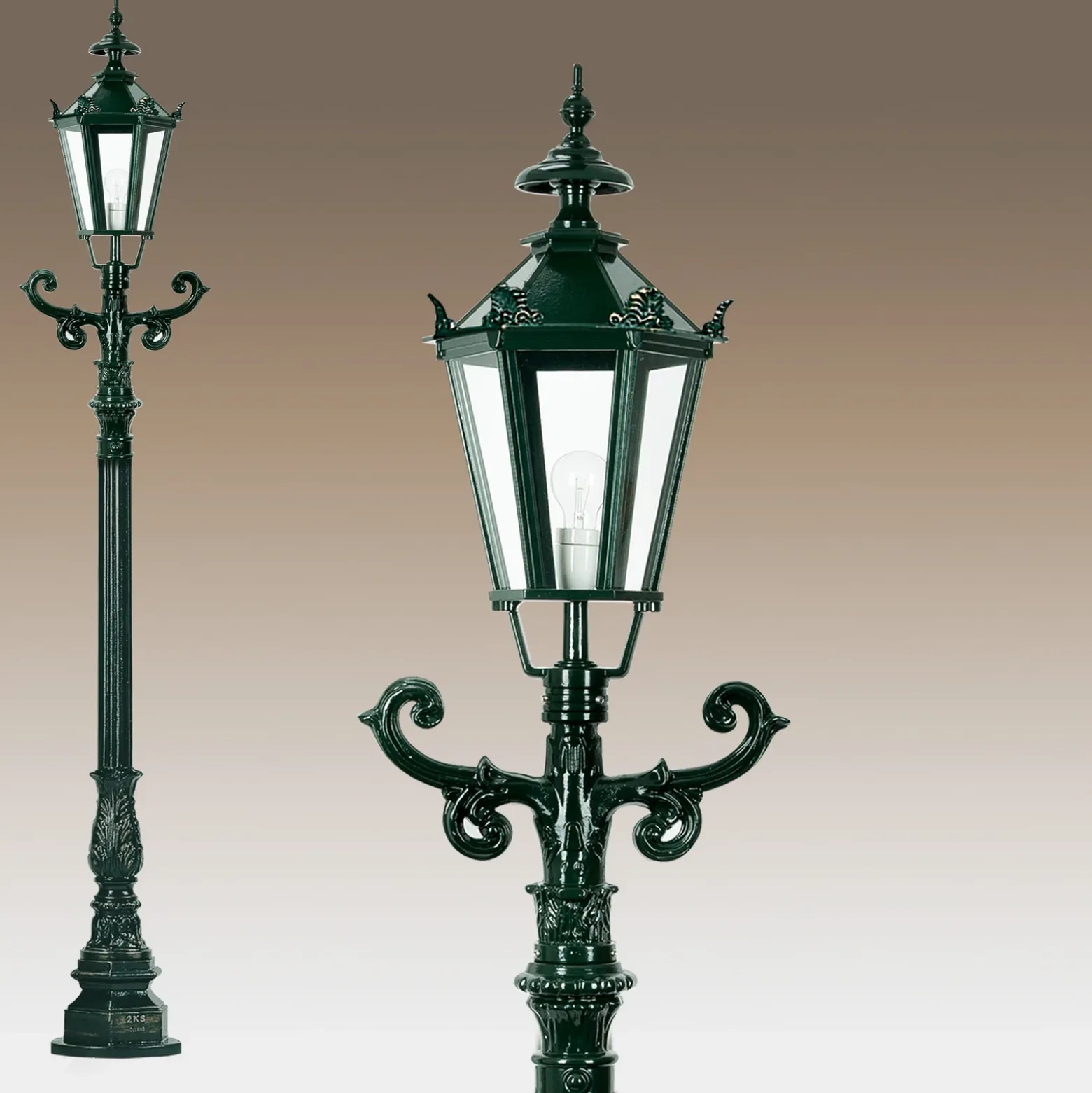 Bolardo luminoso Brighton, verde, altura 95 cm, metal, IP44