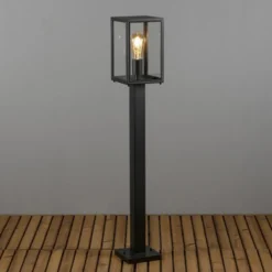 Bolardo luminoso Carpi, forma de farol, negro