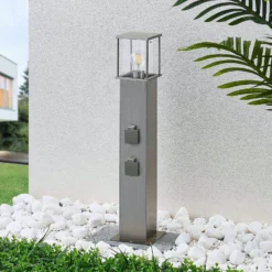 Bolardo luminoso Caspa con 2 enchufes
