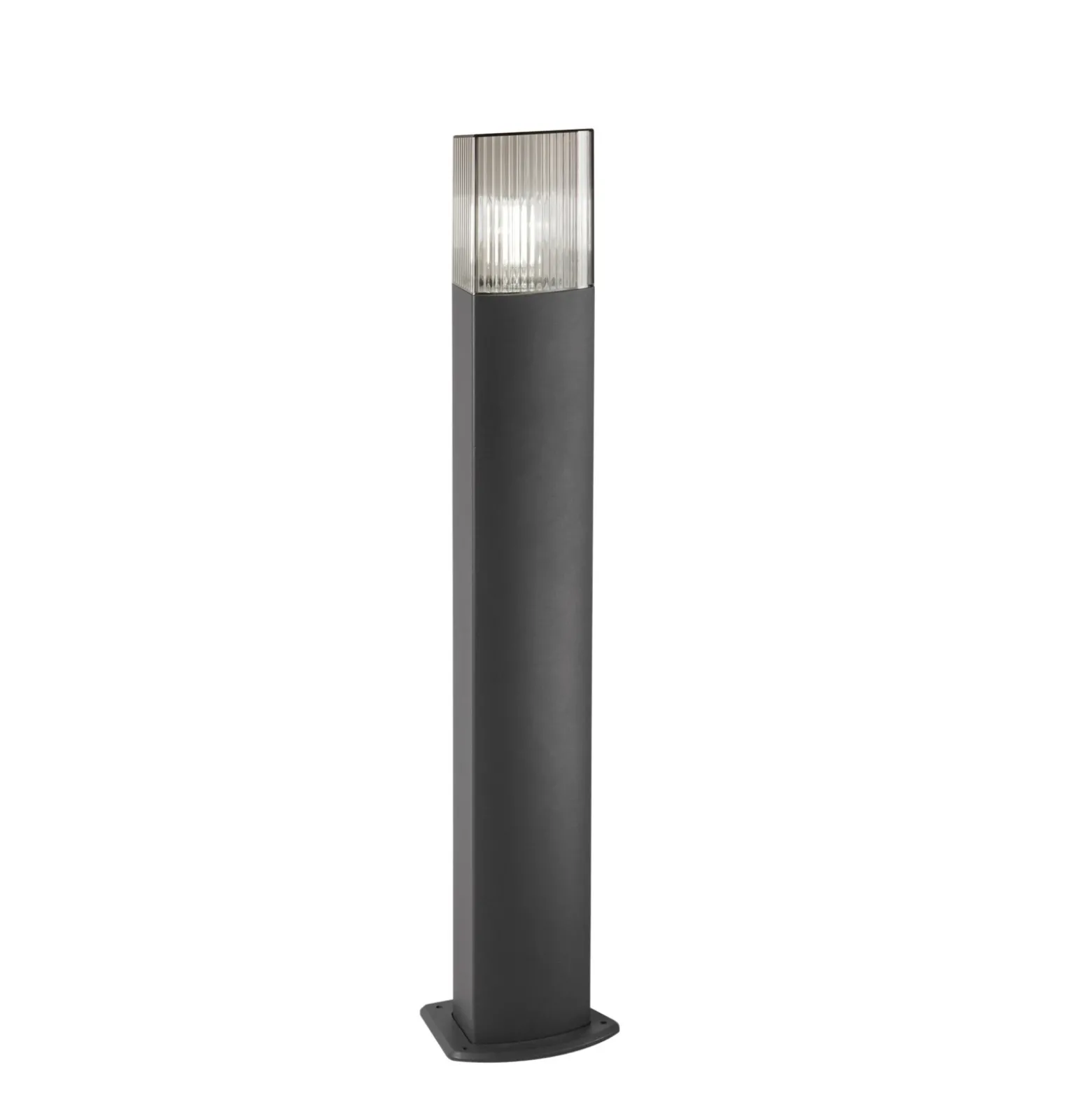 Bolardo luminoso DARK, color antracita/gris ahumado, acero inoxidable, con