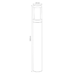 Bolardo luminoso 1257 de acero inoxidable resistente al agua salada 100 cm