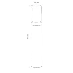 Bolardo luminoso 1256 de acero inoxidable resistente al agua salada 75 cm