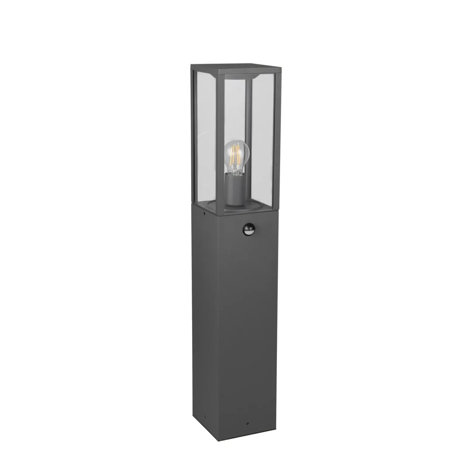 Bolardo luminoso de sensor GARONNE, antracita, altura 80 cm, metal IP44