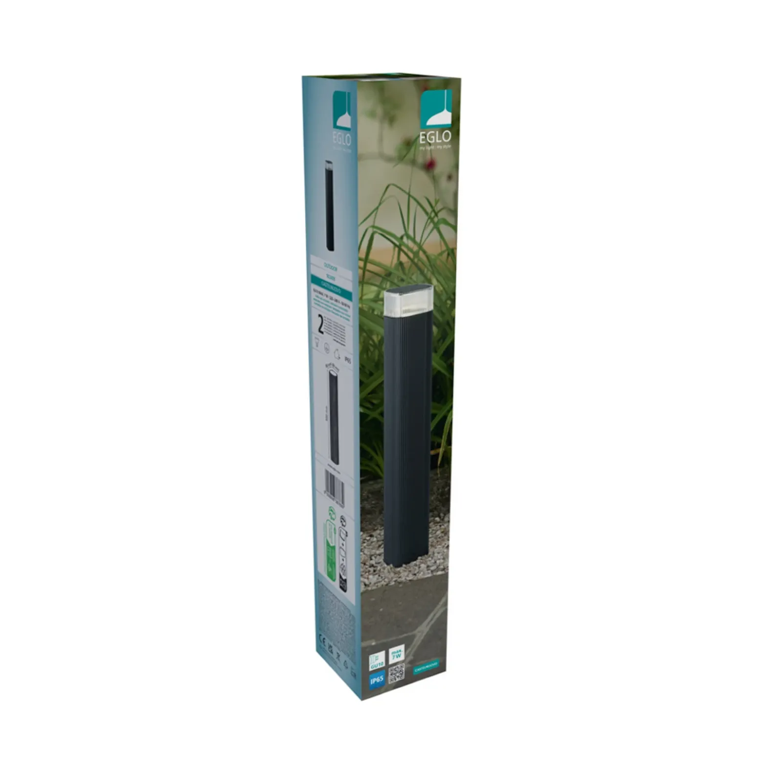 Bolardo luminoso EGLO CASTELNUOVO, negro, altura 50 cm, IP65, GU10