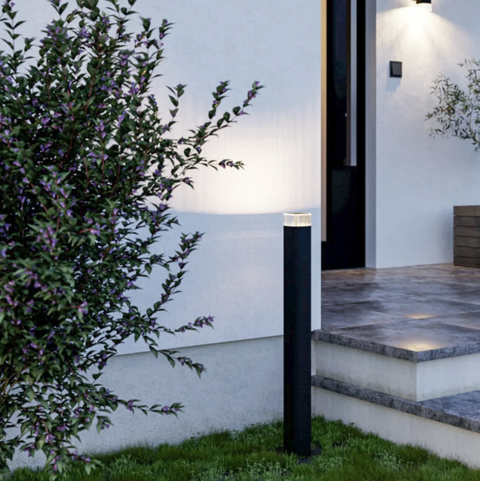 Bolardo luminoso EGLO CASTELNUOVO, negro, altura 80 cm, IP65, GU10
