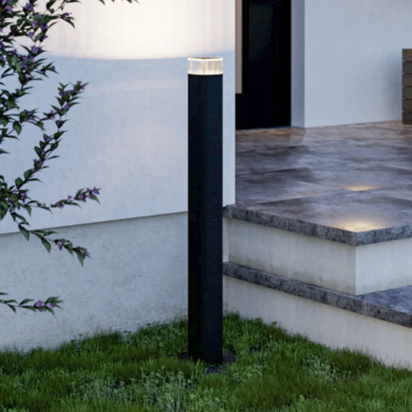 Bolardo luminoso EGLO CASTELNUOVO, negro, altura 80 cm, IP65, GU10