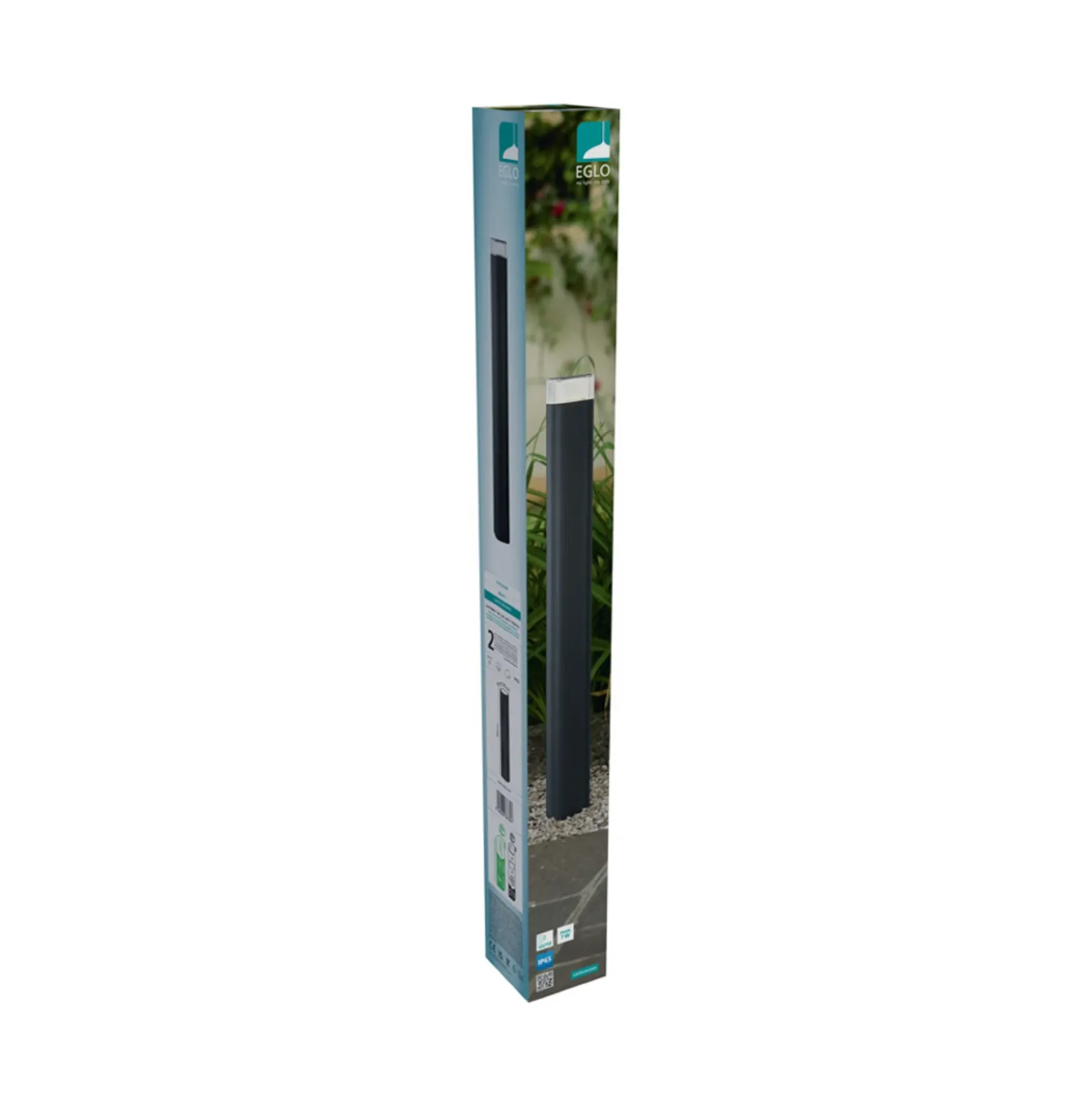 Bolardo luminoso EGLO CASTELNUOVO, negro, altura 80 cm, IP65, GU10