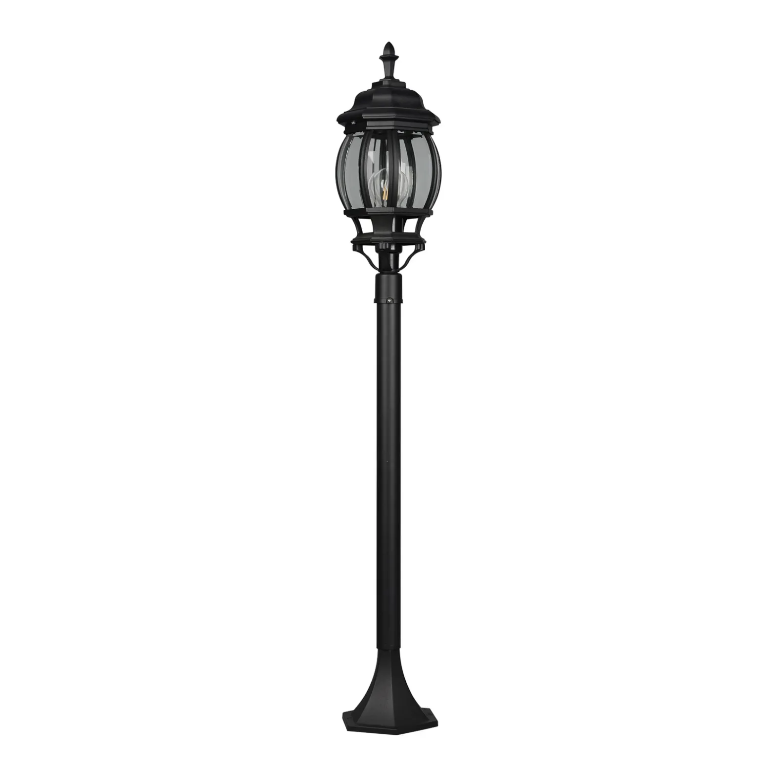 Bolardo luminoso Elvo, negro mate, altura 100 cm, aluminio