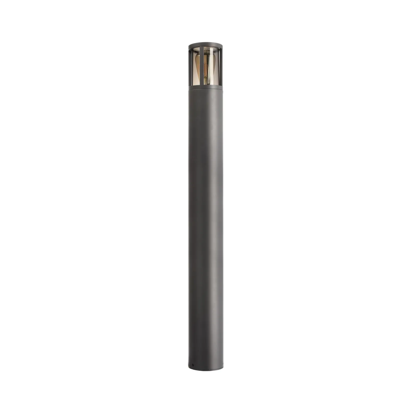 Bolardo luminoso Facado II, altura 100 cm, gris/ahumado, Ø 11 cm IP65