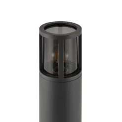 Bolardo luminoso Facado II, altura 65 cm, gris/ahumado, Ø 11 cm, IP65