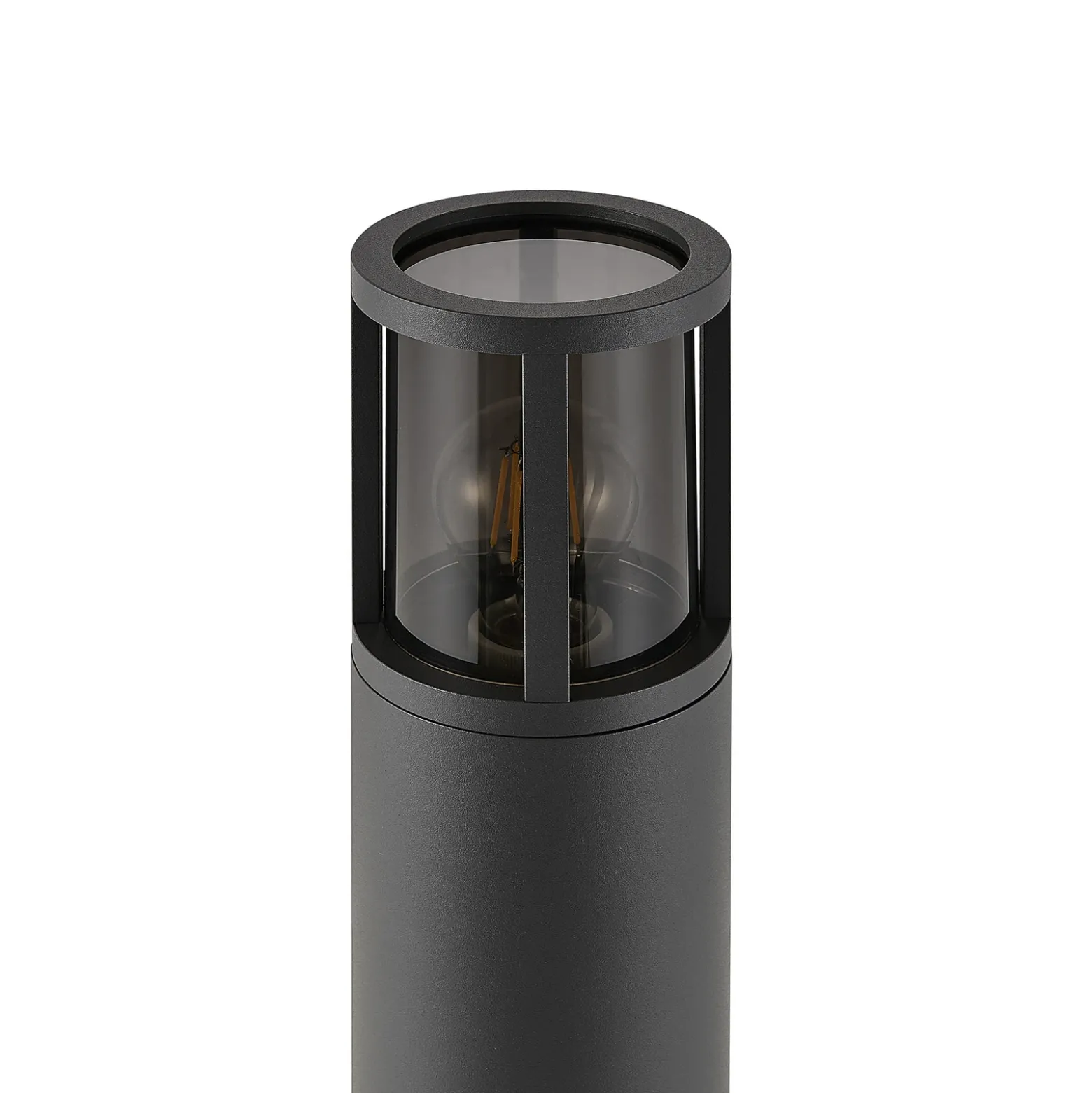 Bolardo luminoso Facado II, altura 65 cm, gris/ahumado, Ø 11 cm, IP65