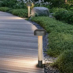 Bolardo luminoso FRASER, aspecto de hormigón, altura 54 cm, metal, IP54