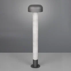Bolardo luminoso Fraser, gris/aspecto hormigón, aluminio, IP54, altura 84,5 cm