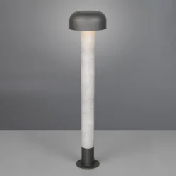 Bolardo luminoso Fraser, gris/aspecto hormigón, aluminio, IP54, altura 84,5 cm