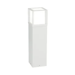 Bolardo luminoso Henry, blanco, altura 60 cm, aluminio/acero inoxidable