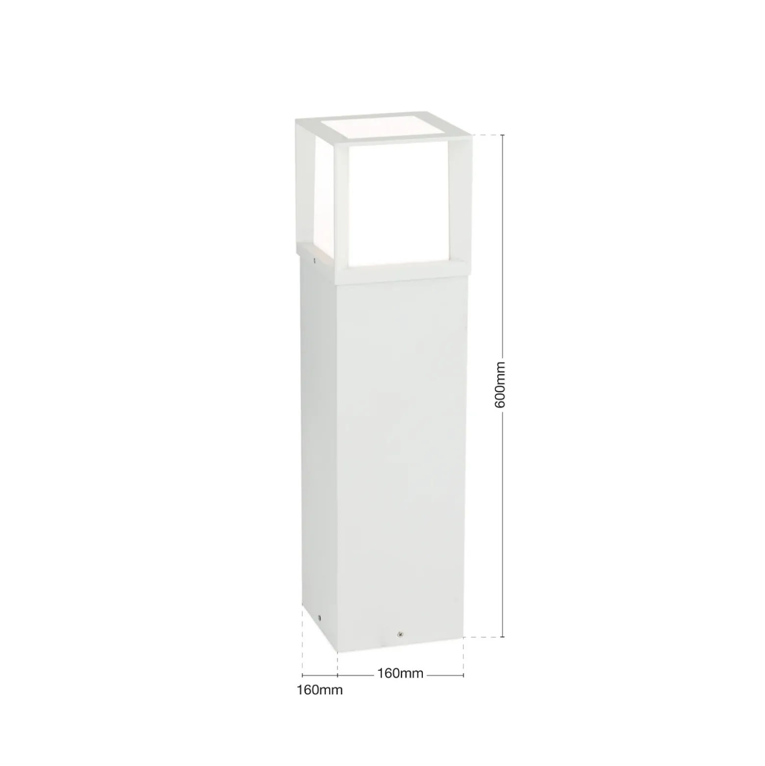 Bolardo luminoso Henry, blanco, altura 60 cm, aluminio/acero inoxidable