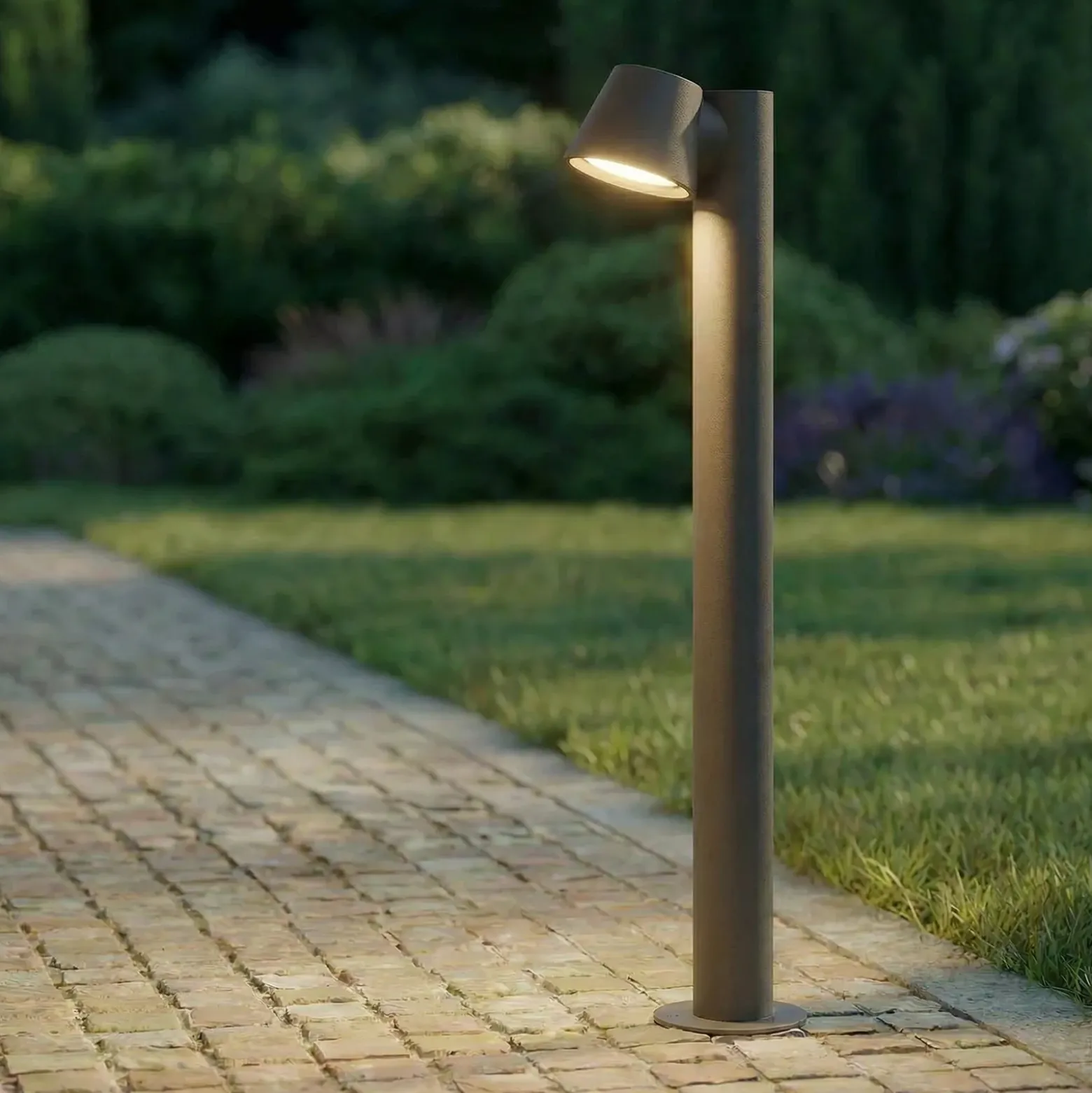 Bolardo luminoso Ileyna de Lindby, antracita, metal, 70 cm