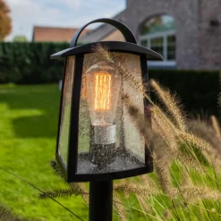 Bolardo luminoso KELSEY, negro, altura 104 cm, metal, IP44, E27