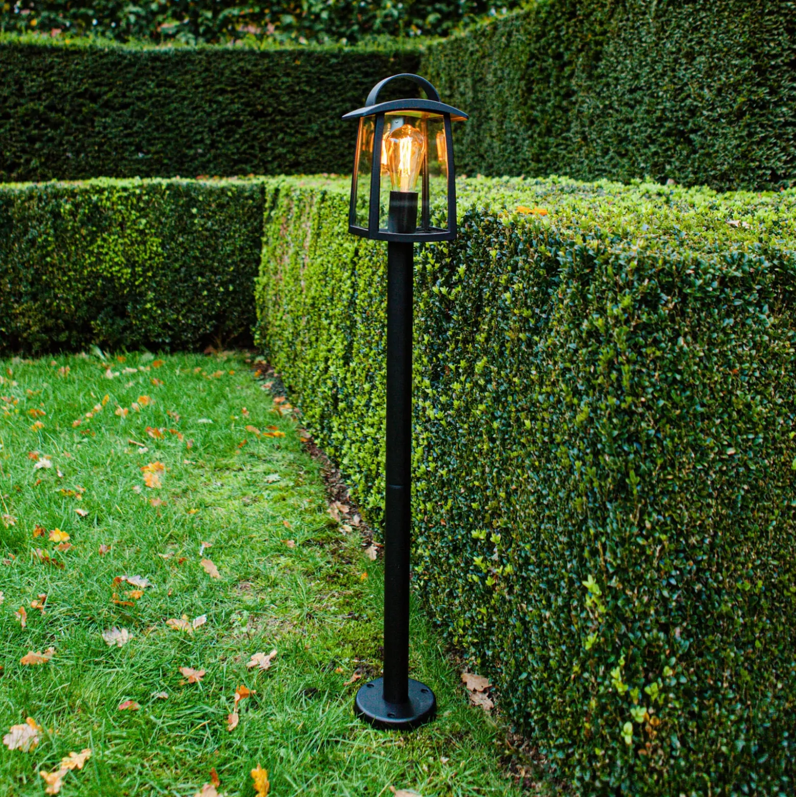 Bolardo luminoso KELSEY, negro, altura 104 cm, metal, IP44, E27