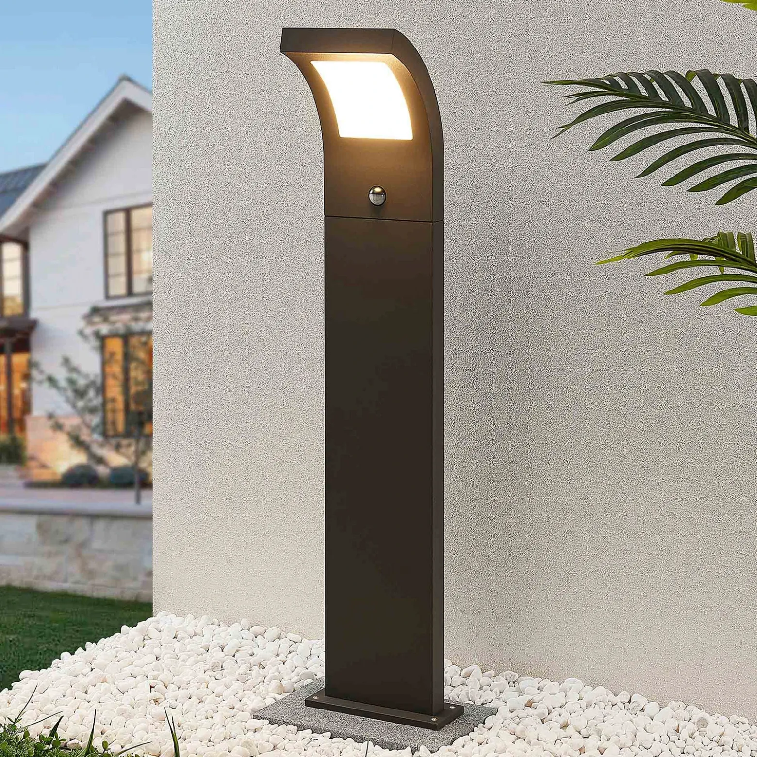 Bolardo luminoso LED Advik de Arcchio, 100 cm, antracita, sensor, IP54