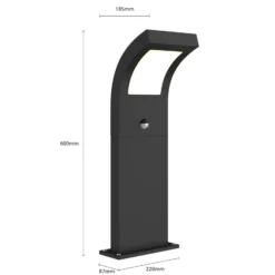 Bolardo luminoso LED Advik de Arcchio, 60 cm, antracita, sensor, IP54