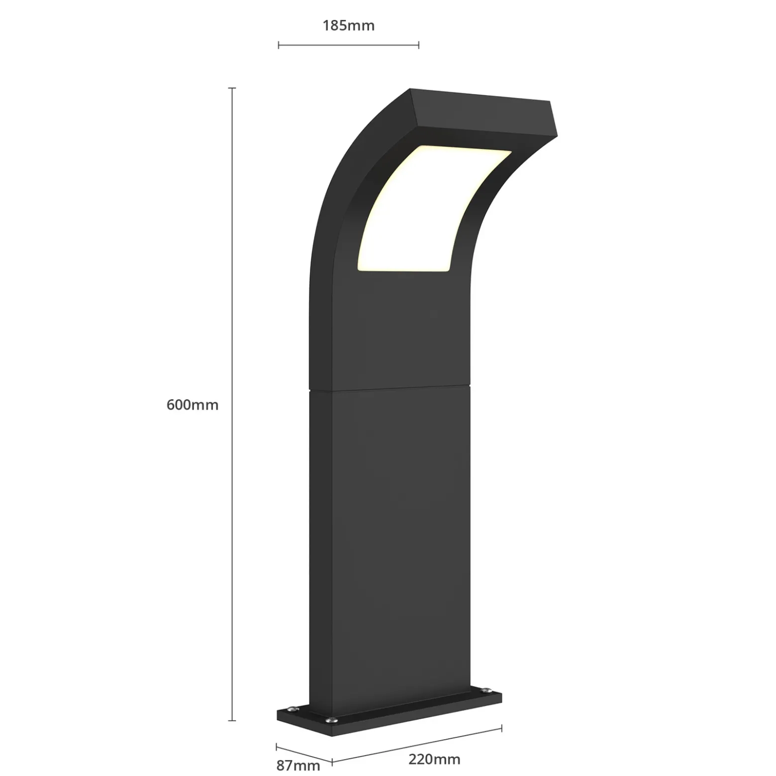 Bolardo luminoso LED Advik de Arcchio, IP65, 60 cm, antracita, metal