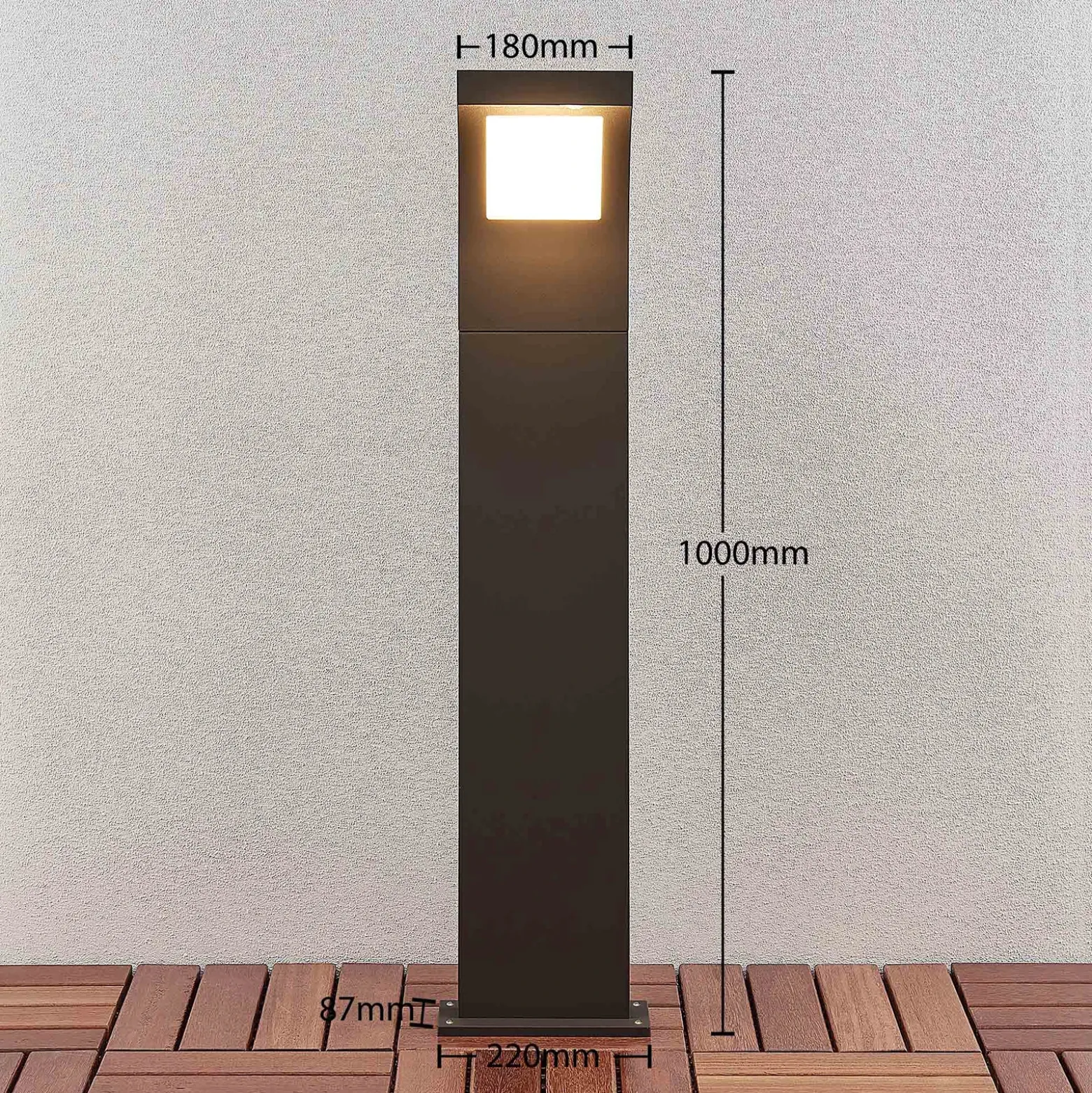 Bolardo luminoso LED Advik de Arcchio, 100 cm, antracita, metal, IP65