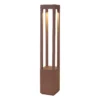Bolardo luminoso LED Agra, marrón, aluminio, altura 65 cm